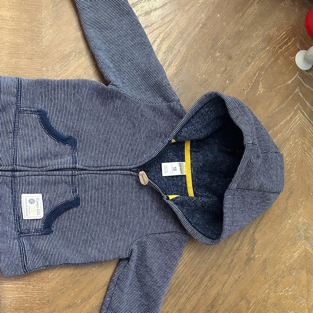 Carter's Navy Striped Hoodie Zip Up